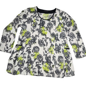 Snapdragon & Twig Veronica Tunic Top Sz M 100% Linen Oversized Lagenlook Artsy